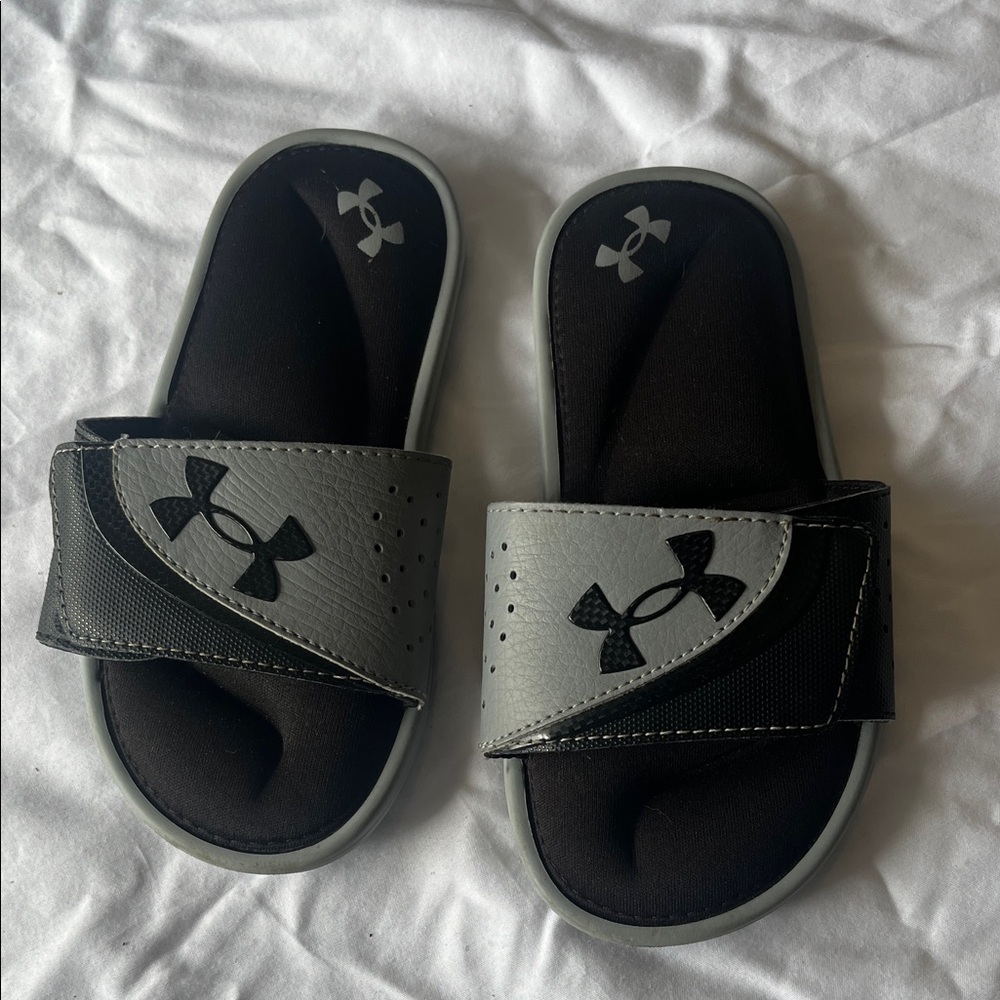 Under Armour Kids Slide Sandals - Black and Gray
